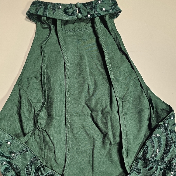 PromGirl Green Sequin Halter A-Line Mini Dress Size Medium NWT - Picture 8 of 16